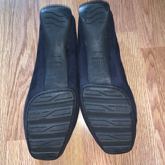 Stuart Weitzman Slip On Suede Loafers Dark Blue - Picture 4 of 7